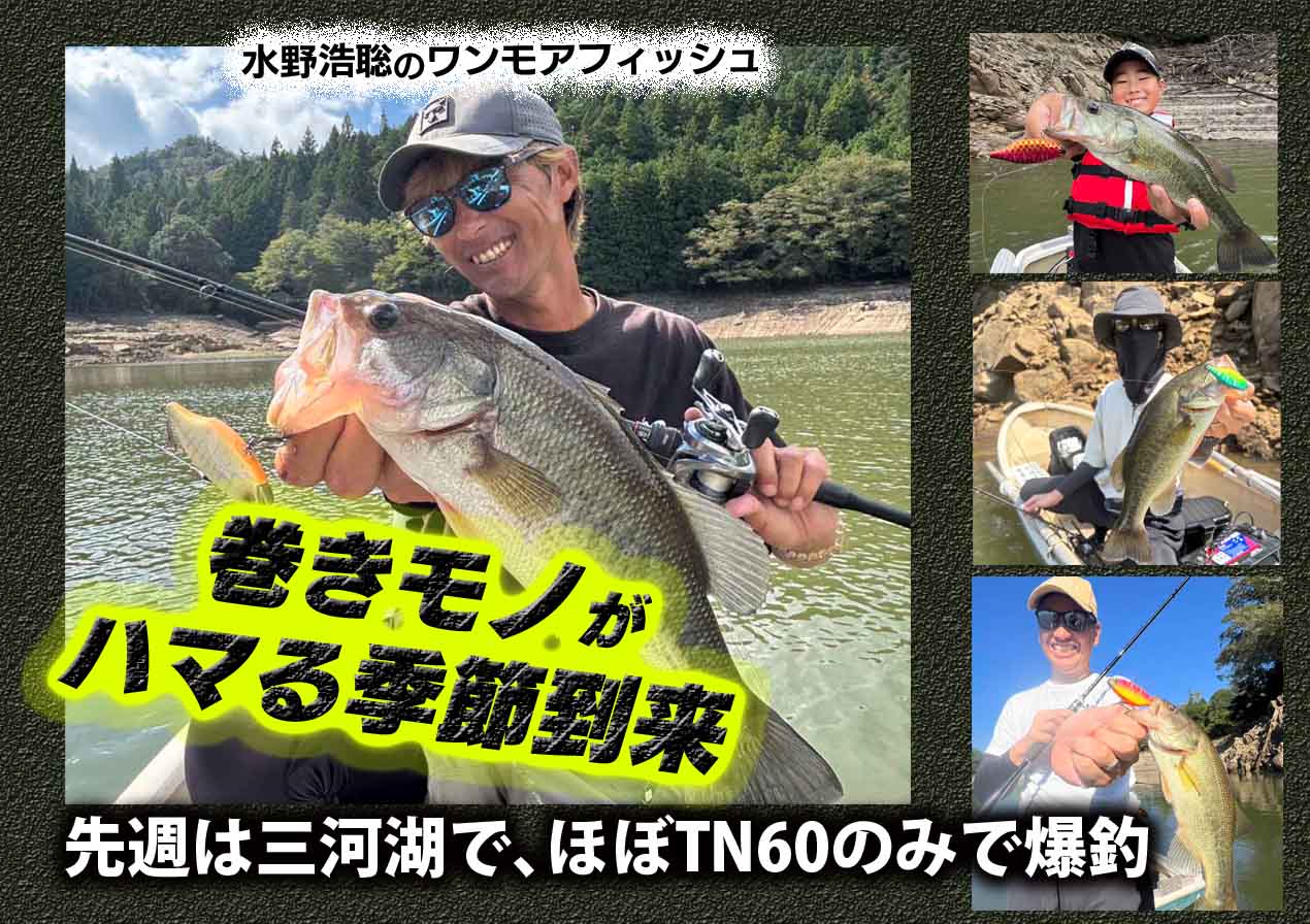 巻き物がハマる季節到来！先週はほぼTN60のみで爆釣！【水野浩聡の