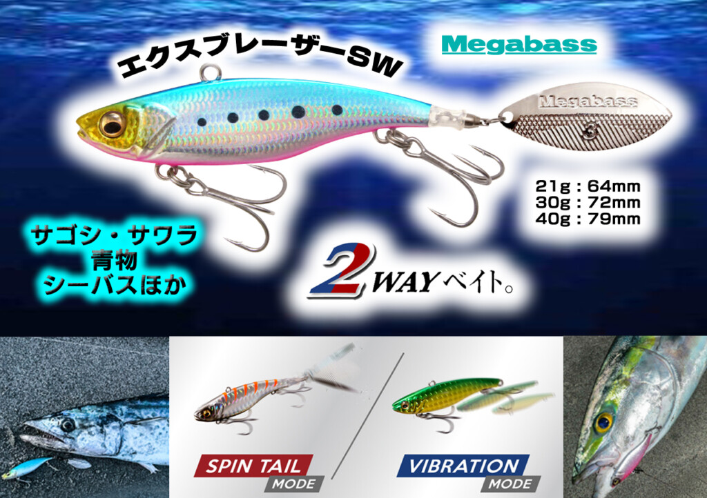 ルアー　ジグ　色々　詰め合わせ エクスブレーザーSW】テールスピンジグとメタルバイブ！2WAY使用